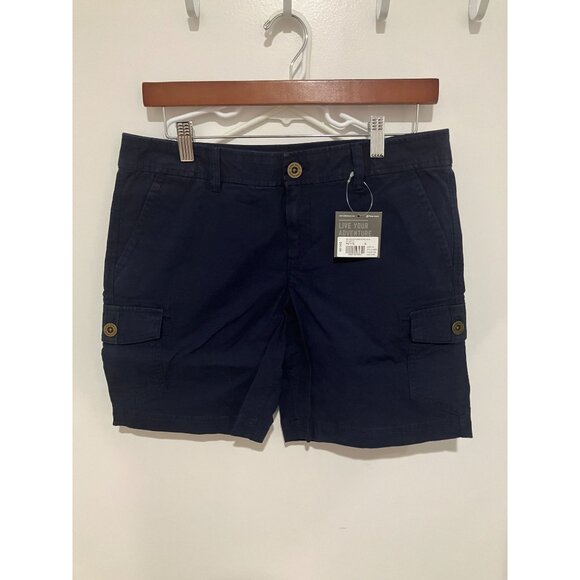 Eddie Bauer Women's Adventurer Stretch Shorts, Navy, Size 6 Petite, NWT - Picture 1 of 3